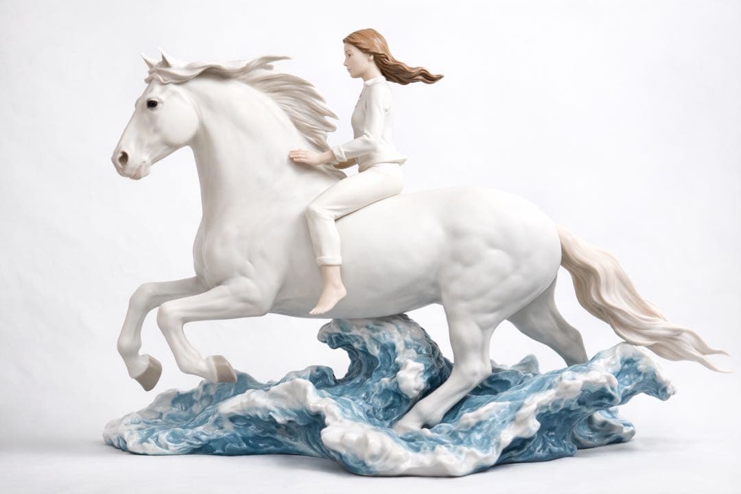 【￥349,800新品同様】リヤドロ／大型作品／海辺を駆けて／元箱付