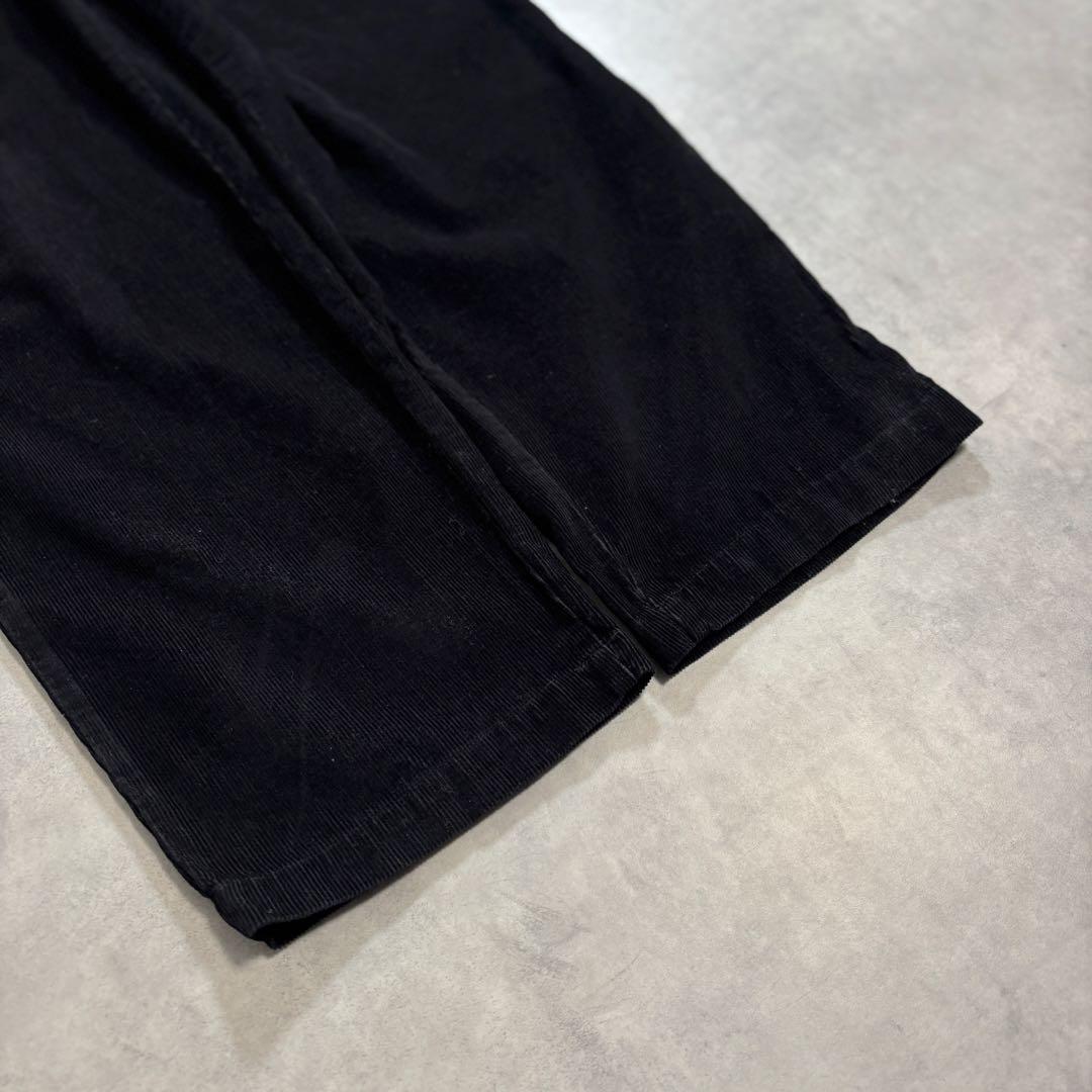 古着 90s〜 savane コーデュロイ パンツ ワイド ブラック 極太 黒