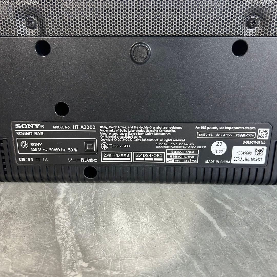 SONY 3.1chサウンドバー HT-A3000 2023年製 J052