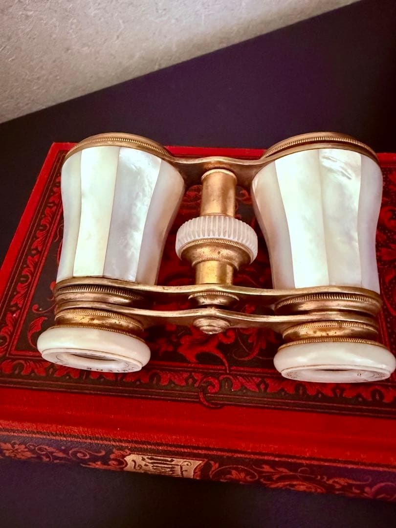 希少　フランス　アンティーク　オペラグラス　マザーオブパール　白蝶貝　双眼鏡