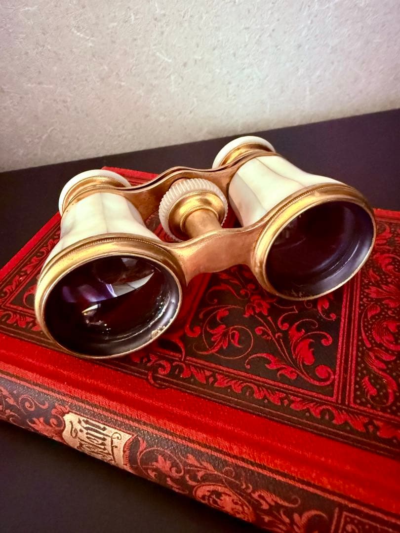 希少　フランス　アンティーク　オペラグラス　マザーオブパール　白蝶貝　双眼鏡
