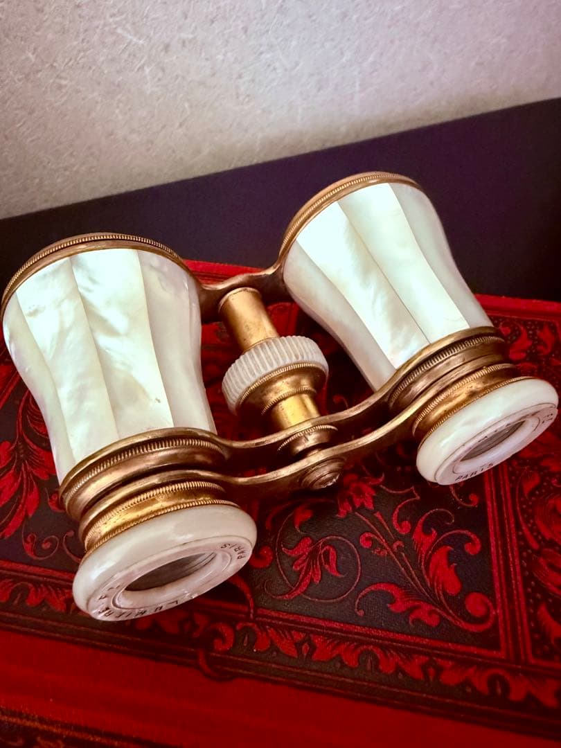 希少　フランス　アンティーク　オペラグラス　マザーオブパール　白蝶貝　双眼鏡