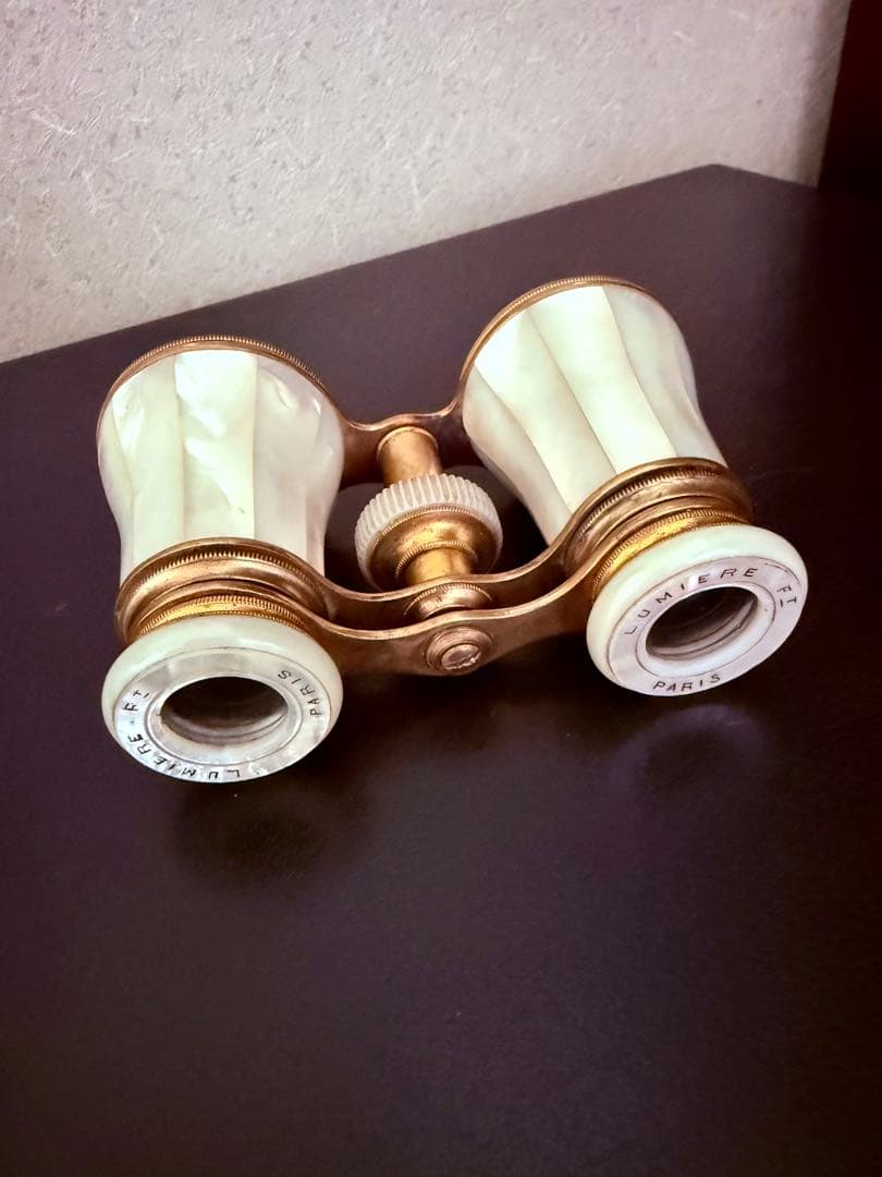 希少　フランス　アンティーク　オペラグラス　マザーオブパール　白蝶貝　双眼鏡