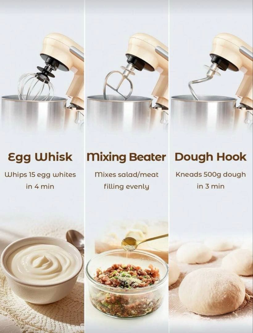 全自動多機能キッチン電気スタンドミキサー、自動生地ミキサー、家庭用泡立て器