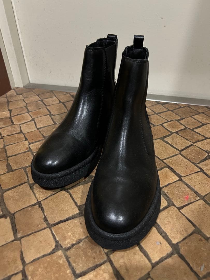 Au BANNISTER オゥ バニスター ブラックレザー サイドゴアブーツ