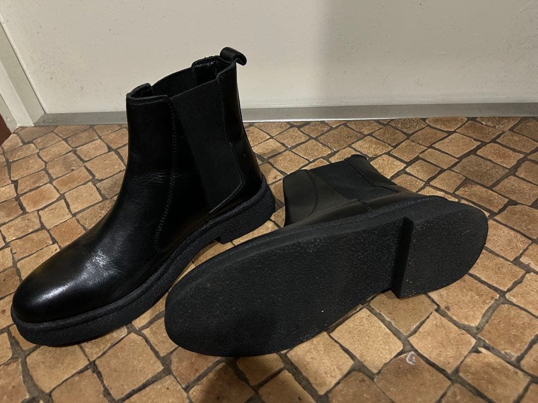 Au BANNISTER オゥ バニスター ブラックレザー サイドゴアブーツ