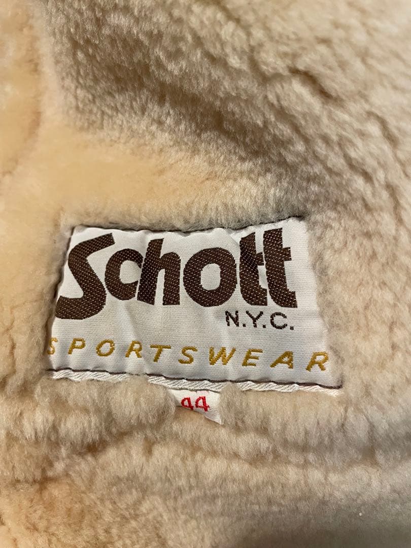 トップス 44 80s Schott N.Y.C. Mouton Leather Vest