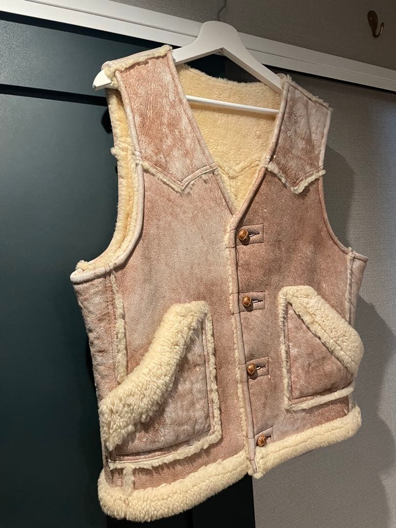 トップス 44 80s Schott N.Y.C. Mouton Leather Vest