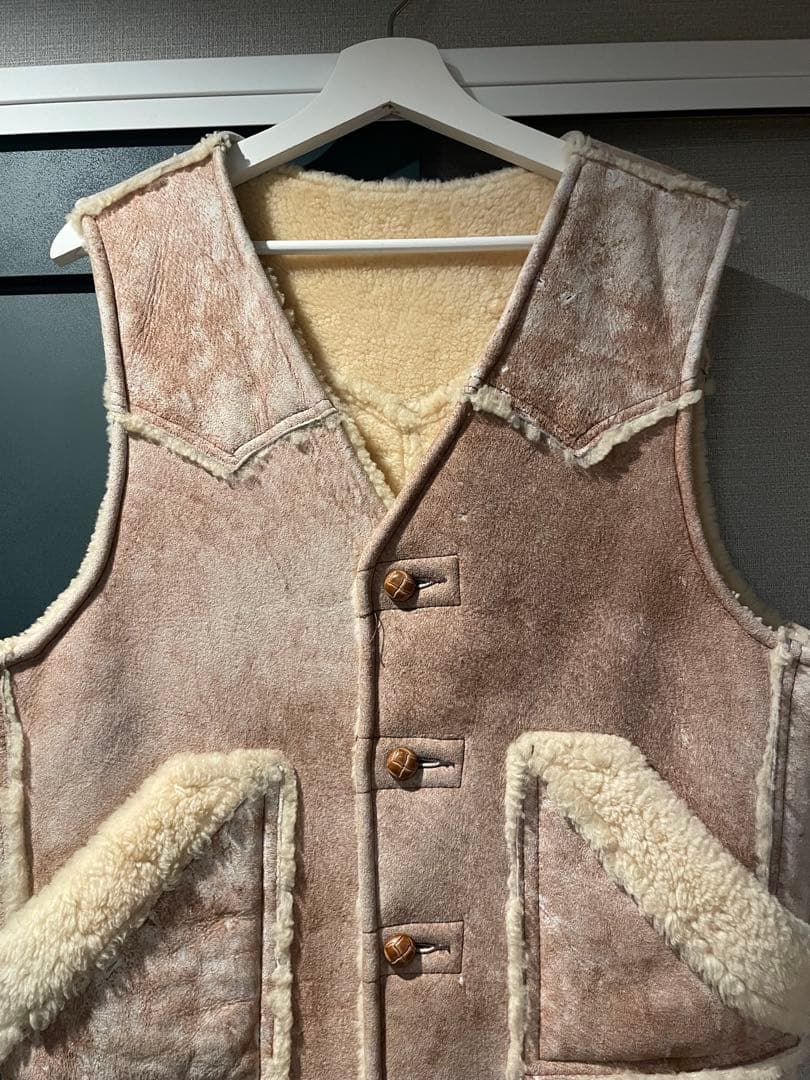 トップス 44 80s Schott N.Y.C. Mouton Leather Vest
