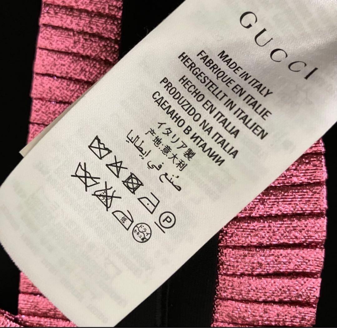 Gucci 2017年コレクション ブラック×ピンク ノースリーブ ワンピース