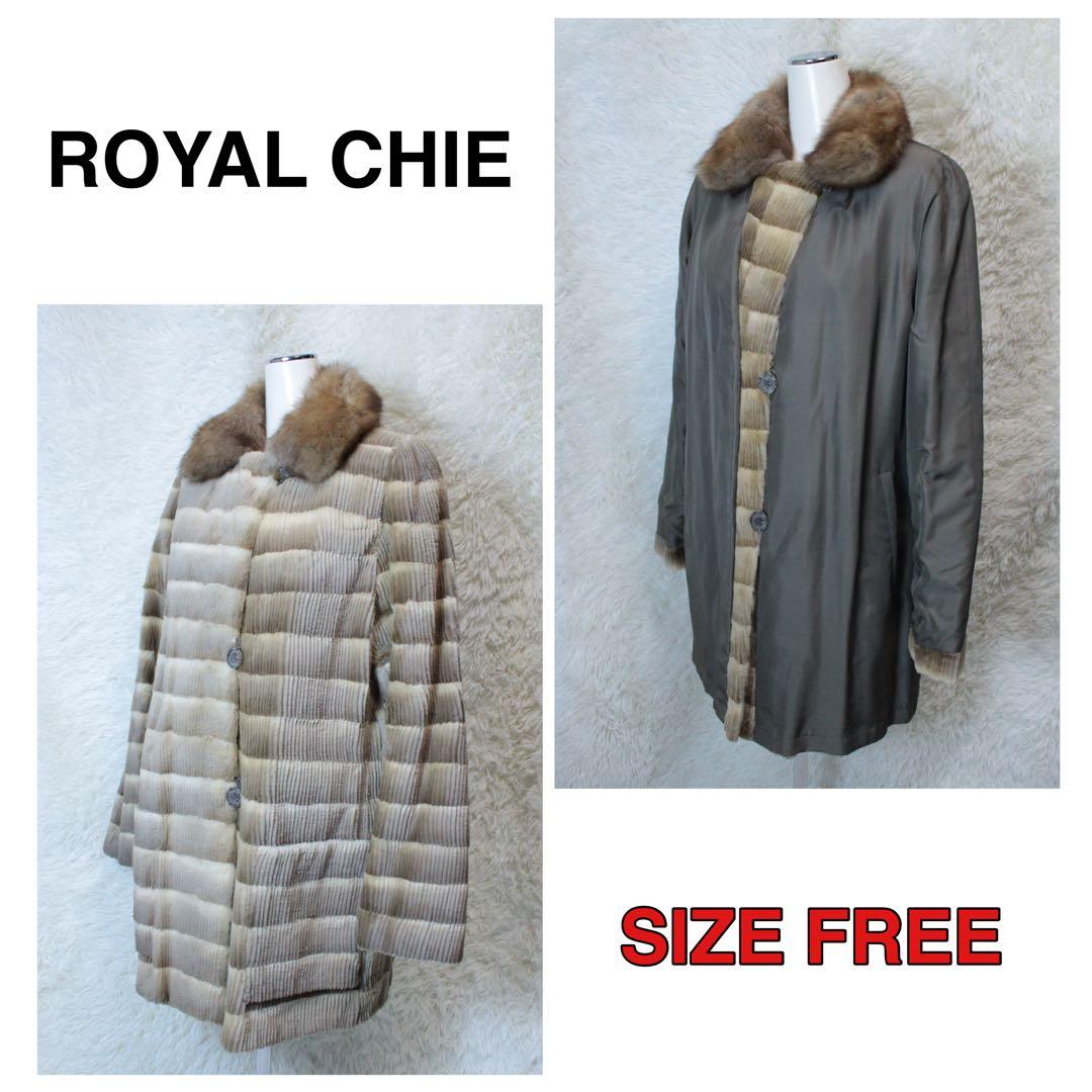 希少  CHIE ロイヤルチエ リバーシブル ファーコート ベージュ