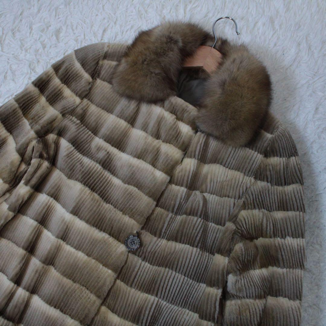 希少  CHIE ロイヤルチエ リバーシブル ファーコート ベージュ