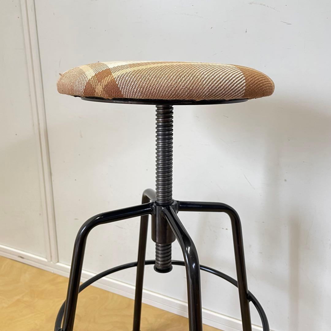 関家具 回転スツール クラッシュゲート 椅子 丸イス チェア アイアン 鉄脚