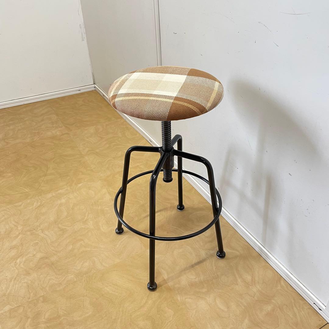 関家具 回転スツール クラッシュゲート 椅子 丸イス チェア アイアン 鉄脚