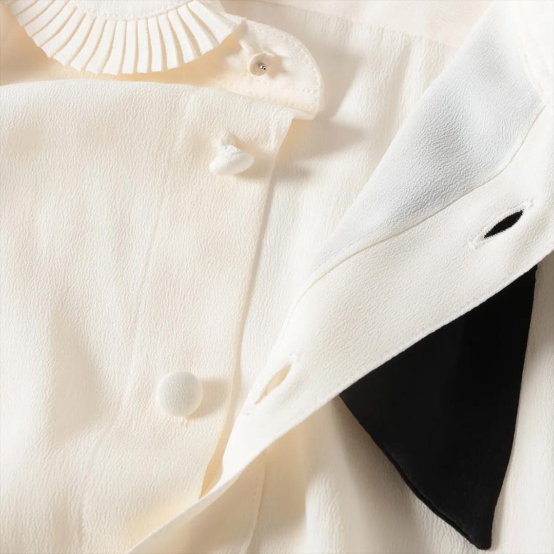 【未使用級】セリーヌ シルク×アセテート ブラウス 36 アイボリー