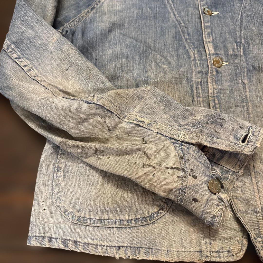 40s 50s Pool's ショート丈デニムカバーオール サイズ大きめ　希少