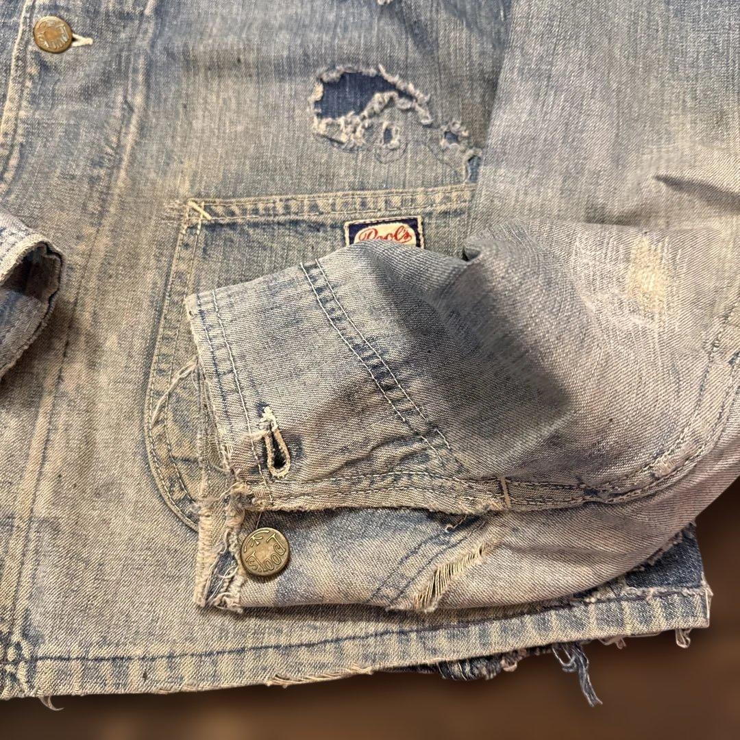 40s 50s Pool's ショート丈デニムカバーオール サイズ大きめ　希少