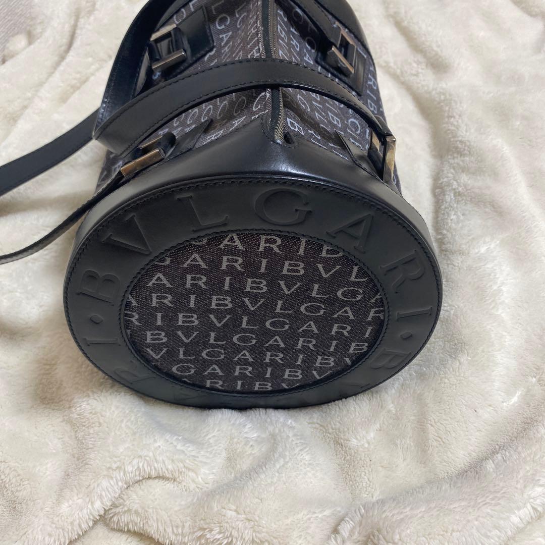 BVLGARI ドラムバッグ ブラック ロゴプリント
