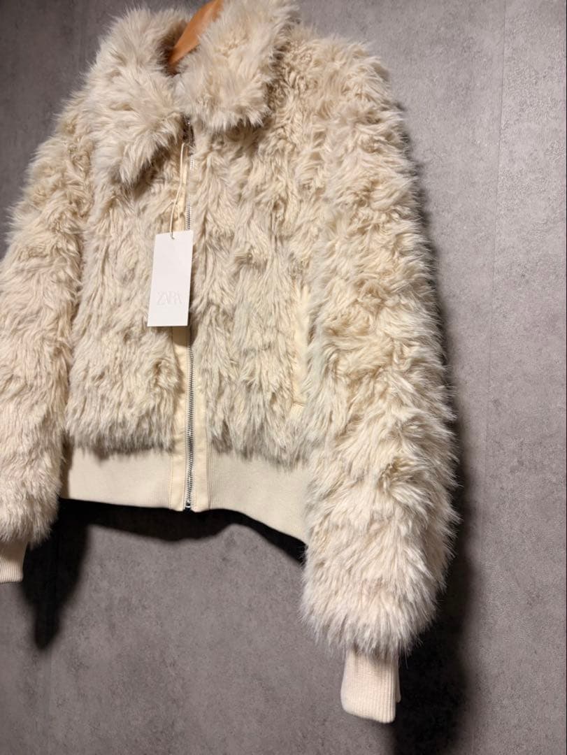 ZARA ザラ フェイクファーボンバージャケット XL