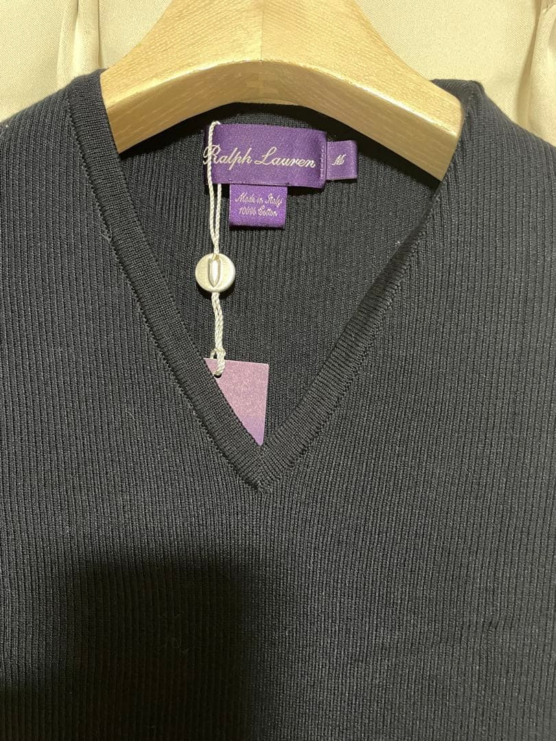 ラルフローレンパープルレーベル ネイビー Vネック ベスト