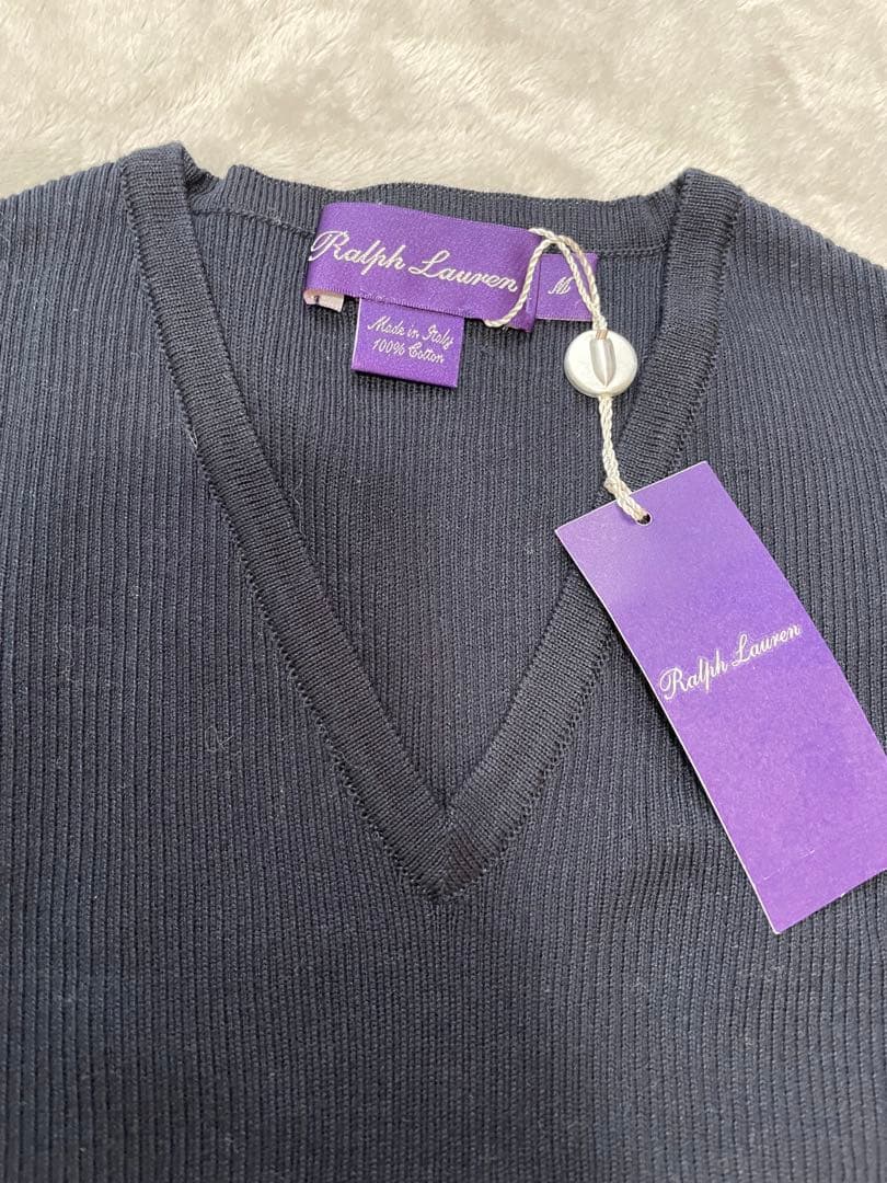 ラルフローレンパープルレーベル ネイビー Vネック ベスト