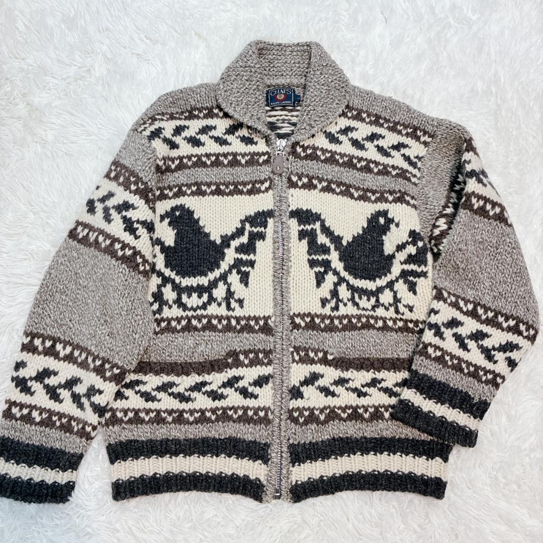初期タグ CHAPS RALPH LAUREN 80s カウチンニット バード