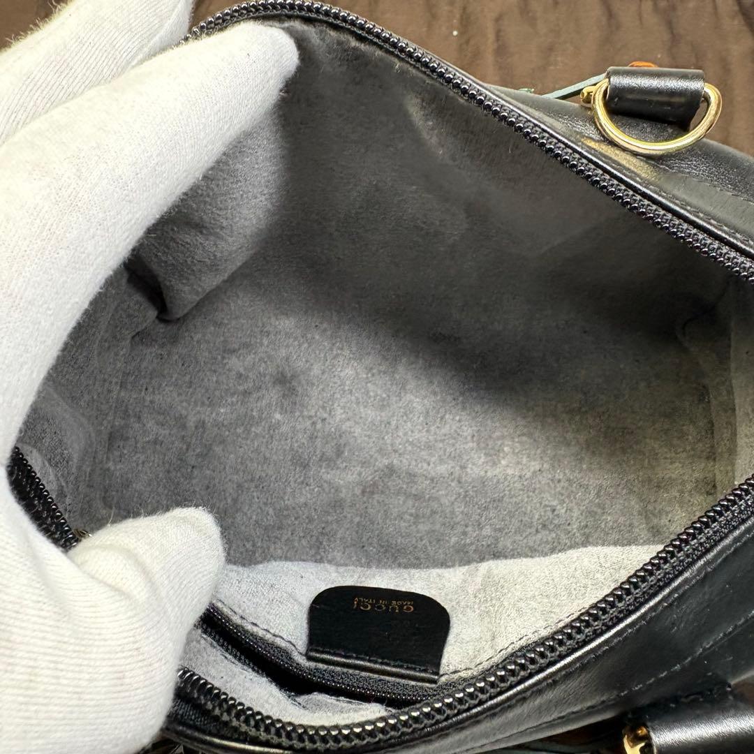 極美品　GUCCI グッチバンブーレザーミニボストン　2way ショルダーバッグ