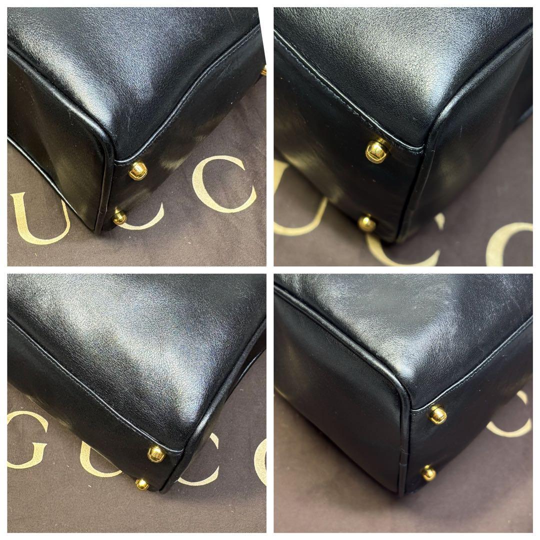 極美品　GUCCI グッチバンブーレザーミニボストン　2way ショルダーバッグ