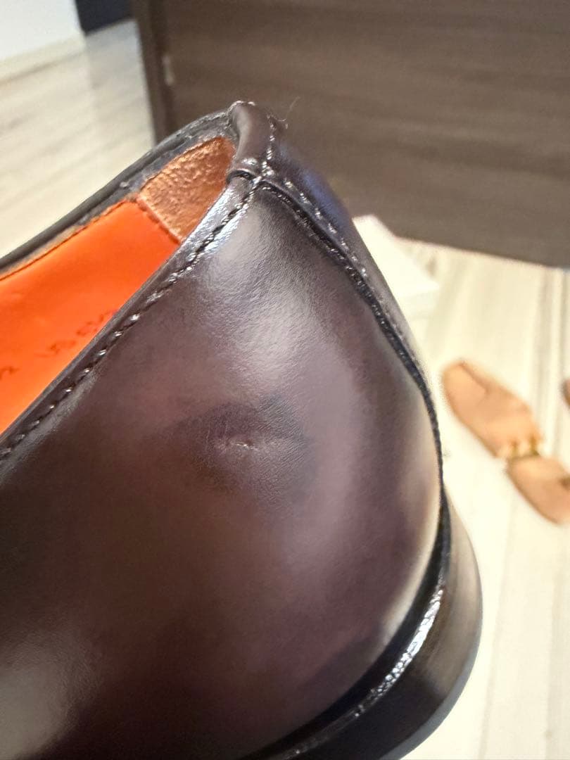 サントーニ　ストレートチップ　ダークブラウン