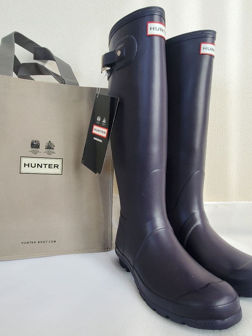 ハンター HUNTER パープル 長靴 タグ付 オリジナルトール