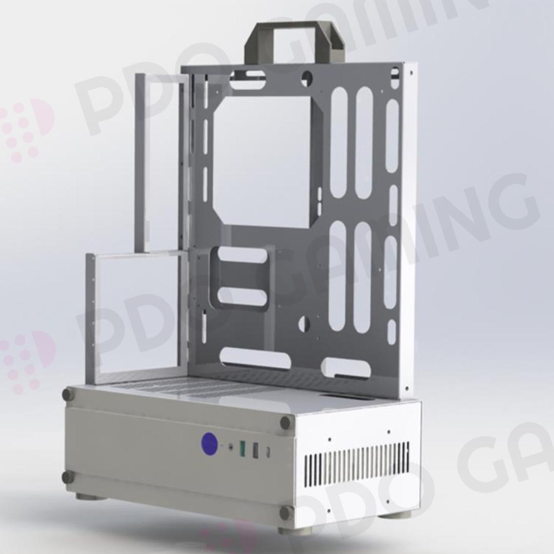 【新品】オープンフレームのPCケース 垂直ベンチ台 白 ATX