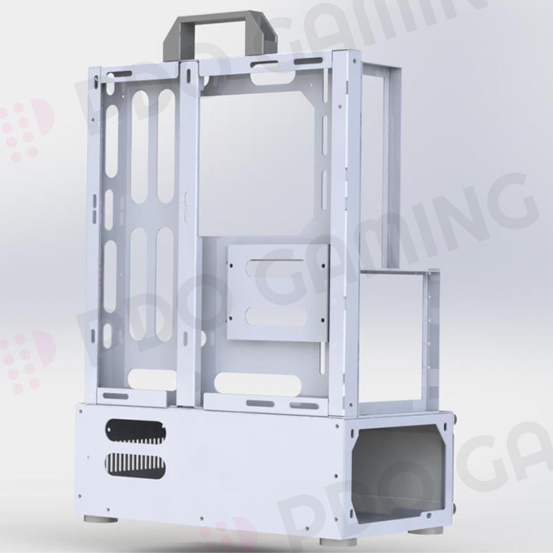 【新品】オープンフレームのPCケース 垂直ベンチ台 白 ATX