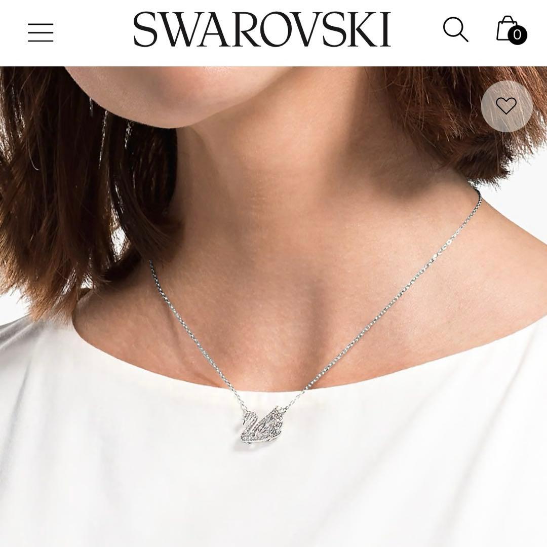 スワロフスキー　ネックレス　スワン　ダンシング　シルバー　正規品　新品　箱付