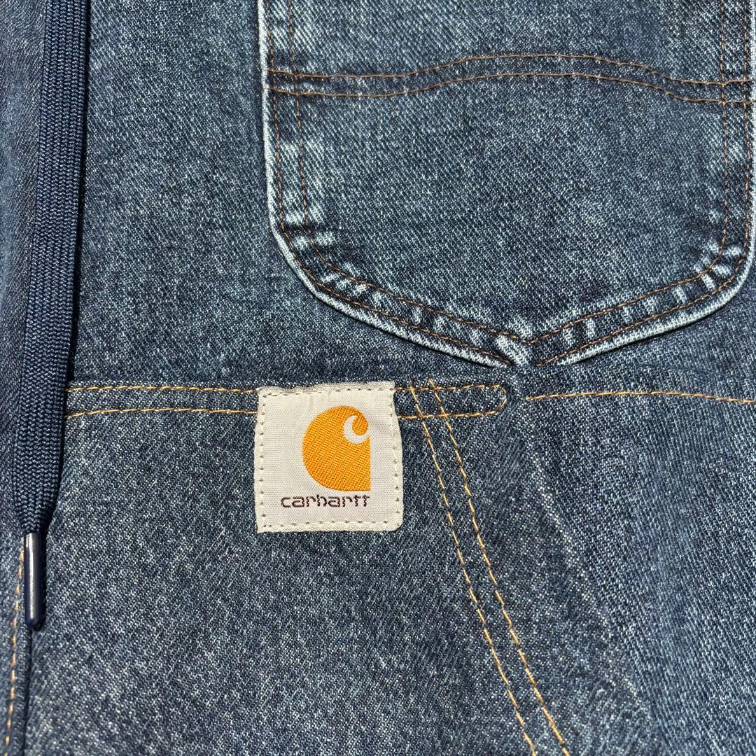 未使用級 Carhartt アクティブジャケット デニム フーディリメイク XL