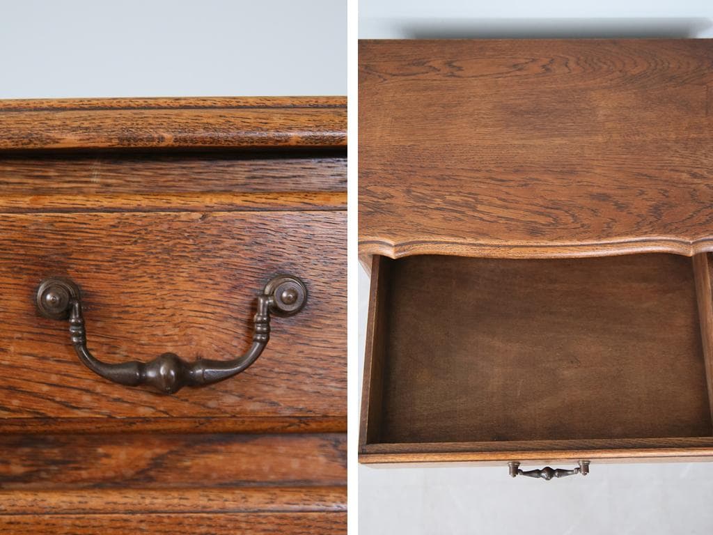 フランスアンティーク猫脚カップボード/木製サイドボード/キャビネット(90-7)