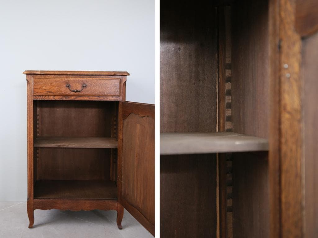 フランスアンティーク猫脚カップボード/木製サイドボード/キャビネット(90-7)