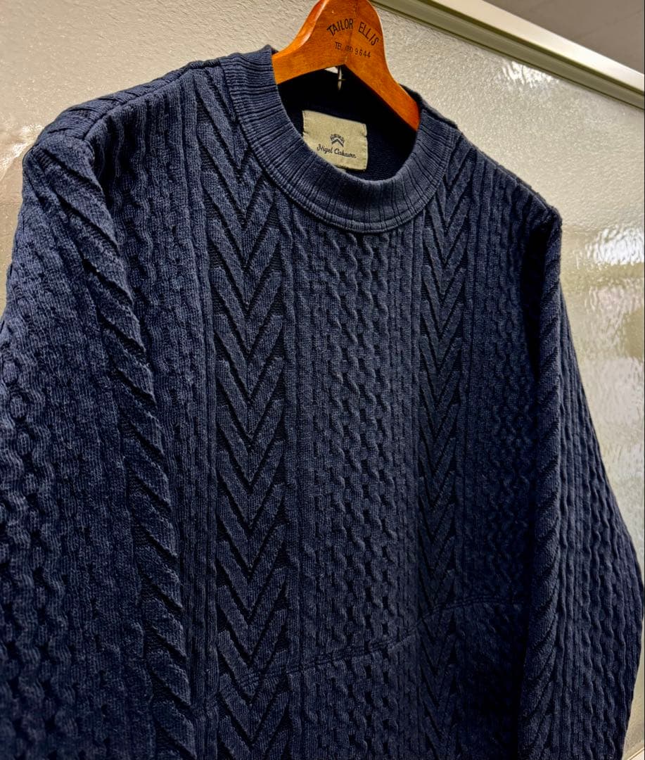 Nigel Cabourn フィッシャーマンセーター 50 ダークネイビー