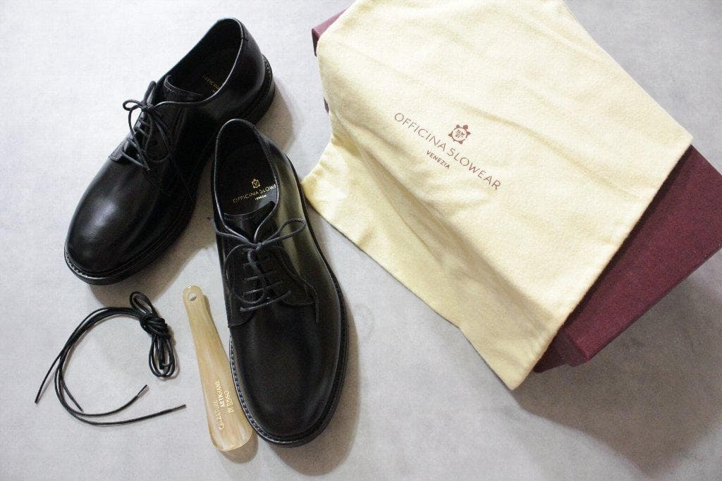 SLOWEAR★新品9万円スローウェア オールデン似なダービープレーントゥ黒41