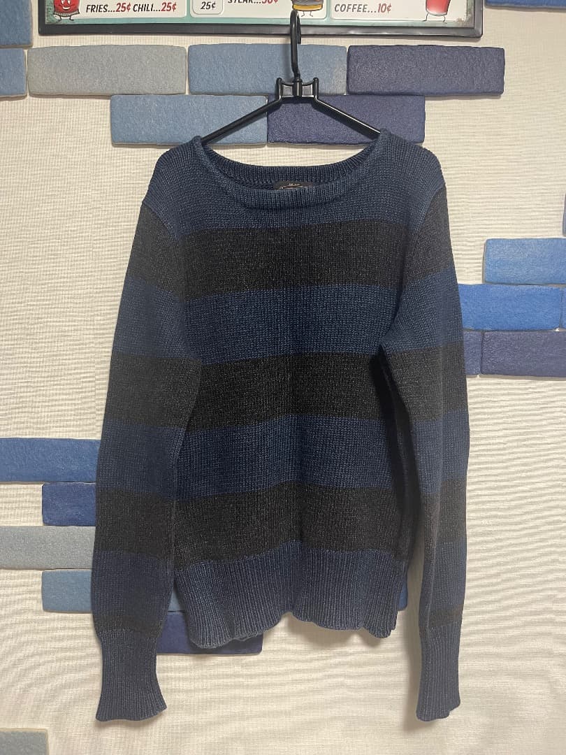 RRl Ralph Lauren ネイビー・ブラックストライプセーター M