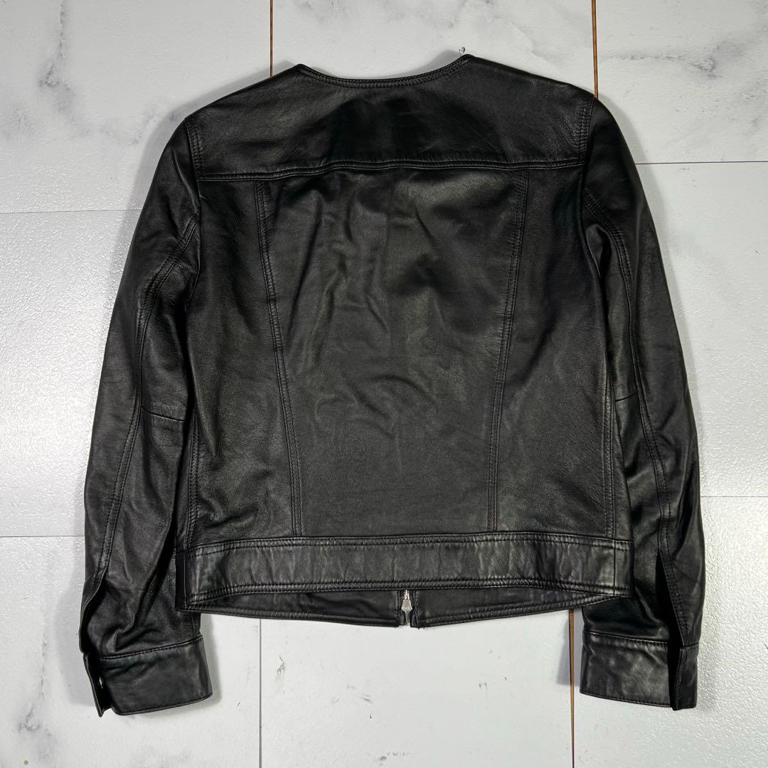 美品 20SS theory セオリーノーカラー ラムレザージャケット S