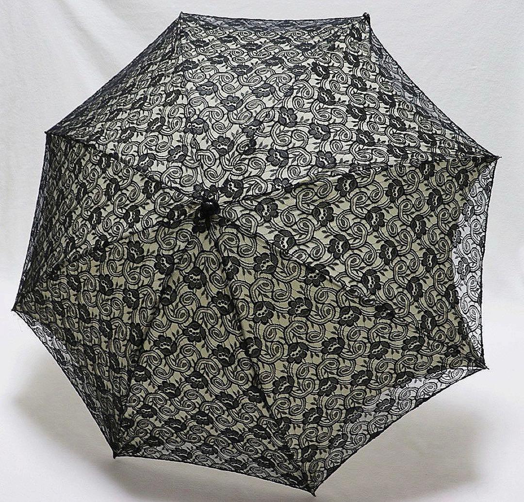 新品 UVケア加工 上品 豪華2重レース 晴雨兼用折りたたみ傘 日傘 雨傘