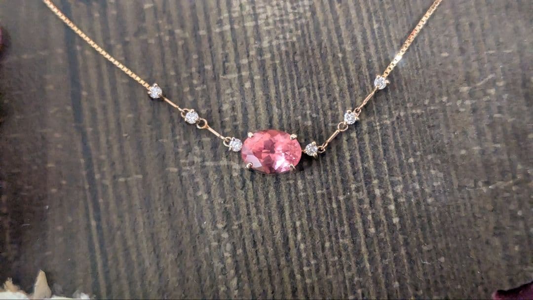 天然ロードクロサイト　 (インカローズ) オーバルミックス カット ネックレス