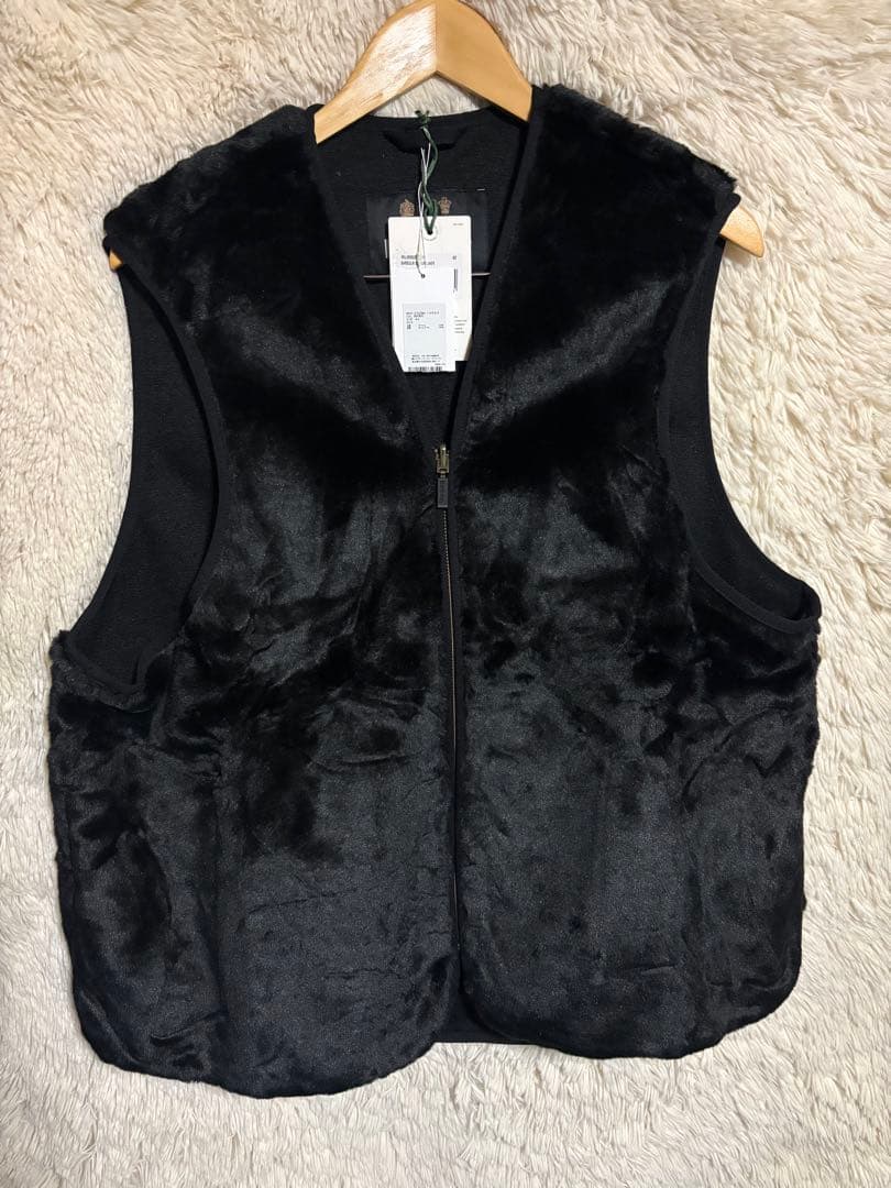 新品 タグ付きBarbour 黒 ファーライナー インナーベスト 42 ワイド
