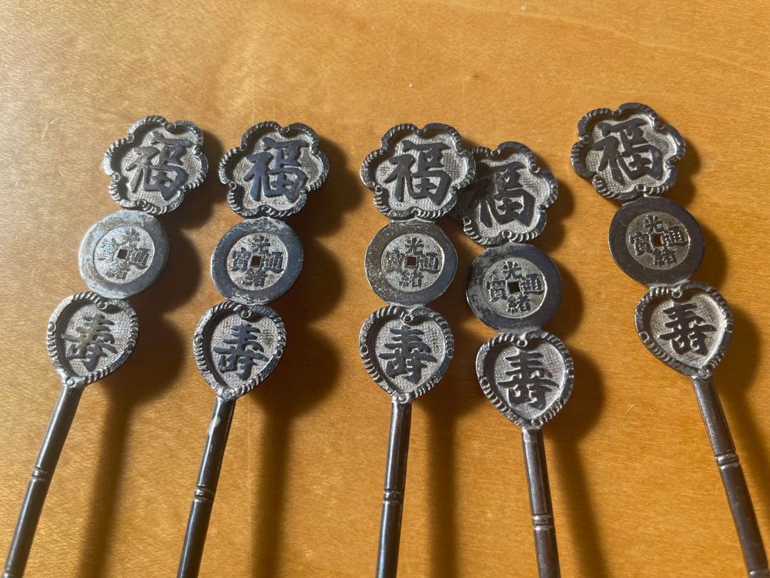 香港製　銀製スプーン5本セット　カトラリー　シルバー