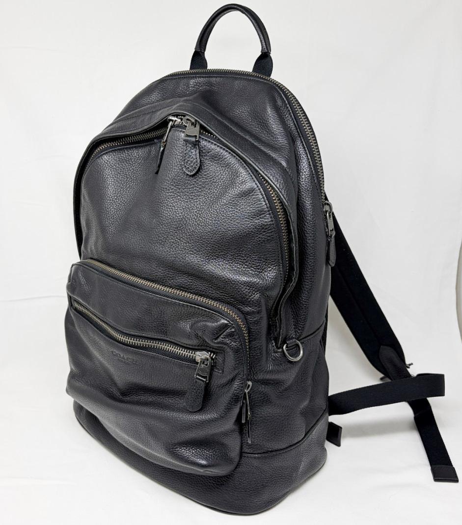COACH コーチ レザー リュック 黒 2854 ペブル メンズ 通勤バッグ