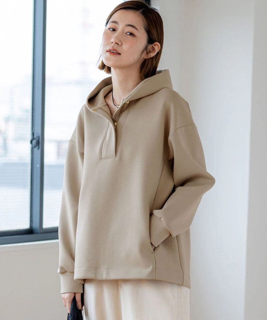 新品　今季　23区 完売　洗えるコットンエアーダンボール ドロスト フーディー