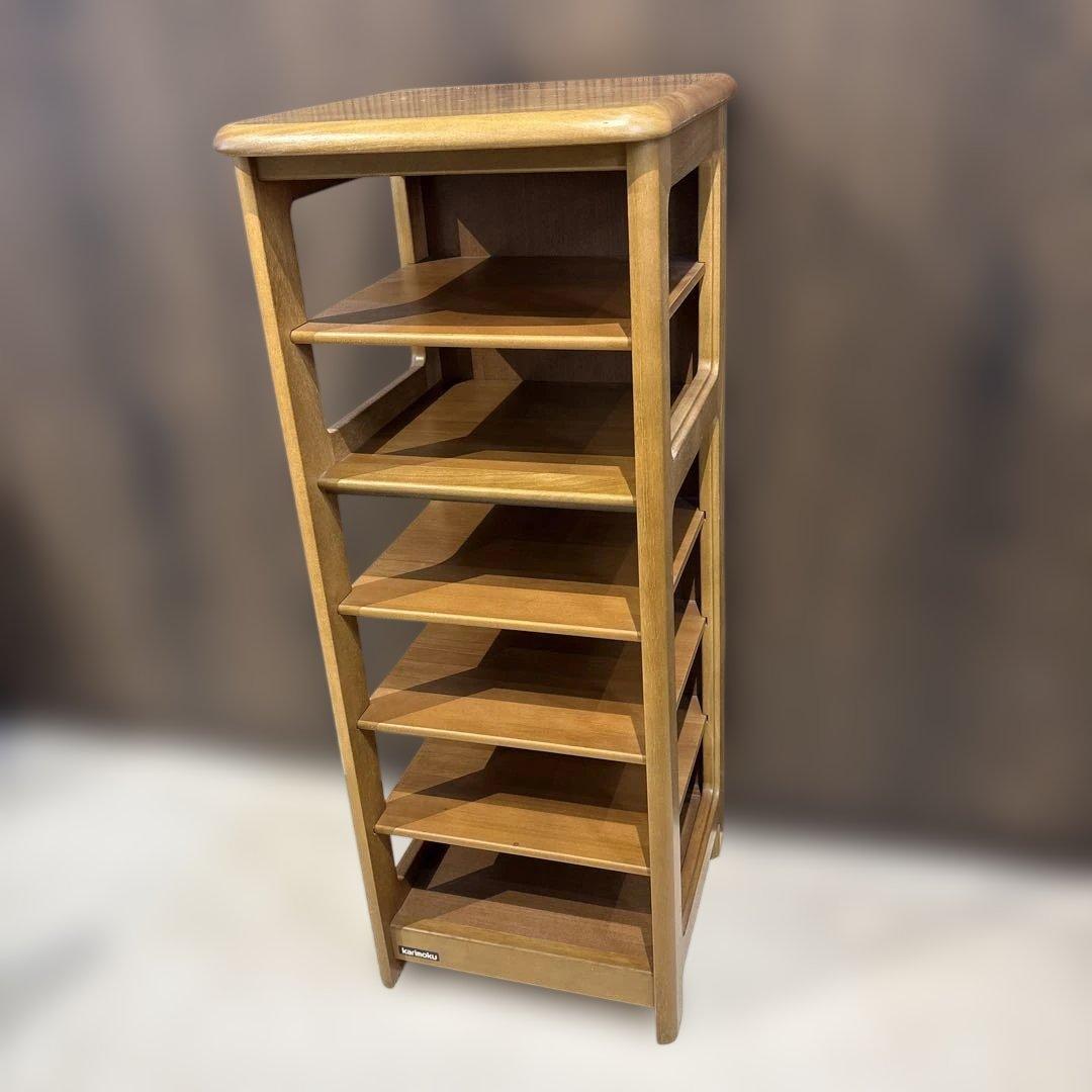 カリモク　天然木　6段スリッパラック