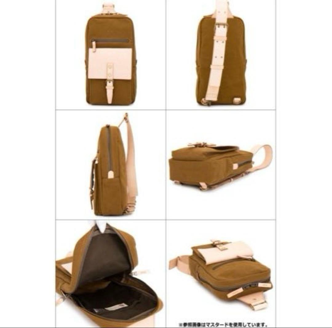 【新品タグ付き】キソラ kissora 帆布キャンパス×レザー ボディーバッグ黒