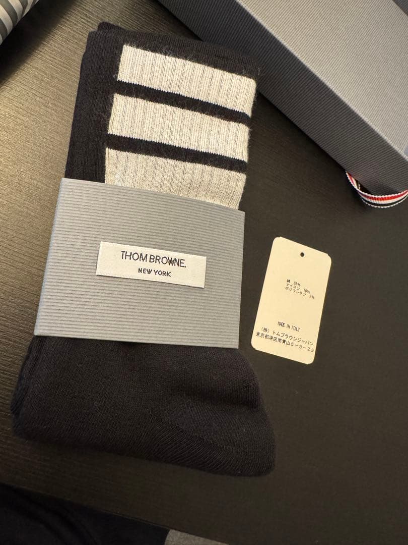 新品 25SS 青山店購入 THOM BROWNE トムブラウン 靴下 ソックス