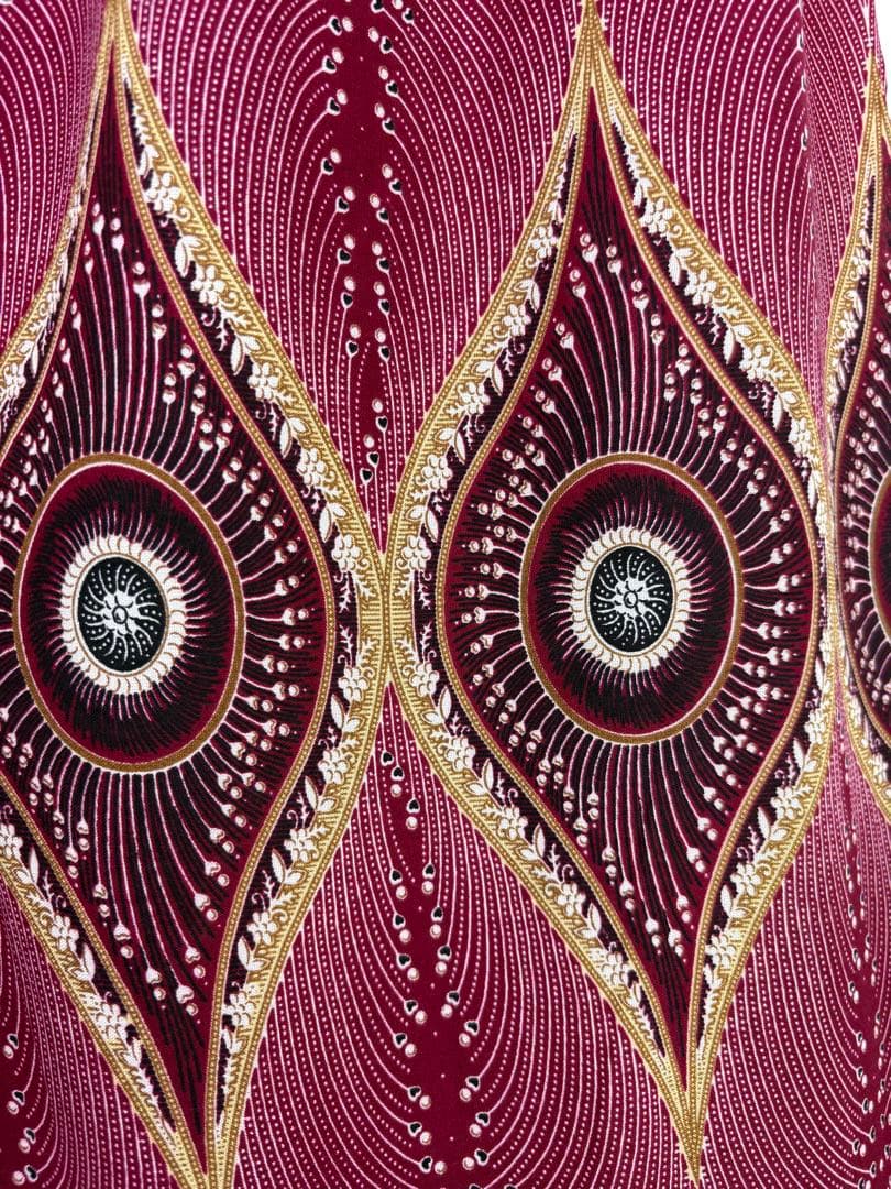 【新品】アラジンパンツ　タイパンツ【ゴム紐】P2柄ワイン　F452